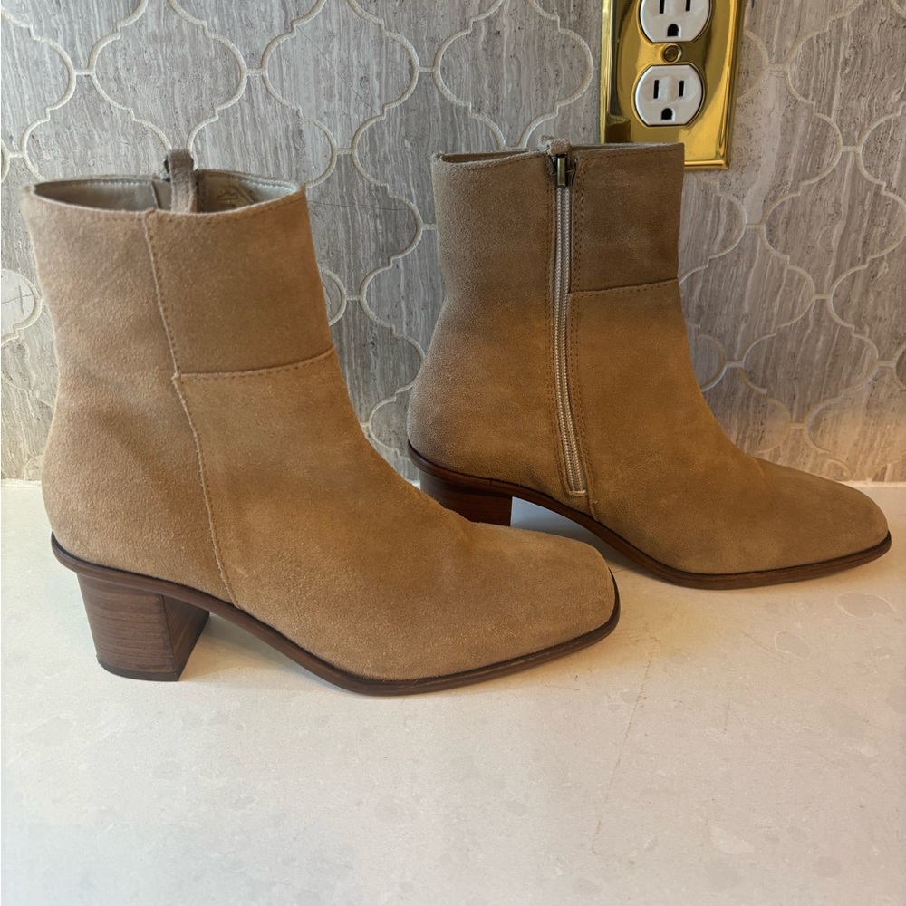 Patina suede booties